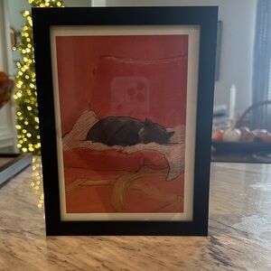 Framed Black Cat Art Print by Harry Boardman